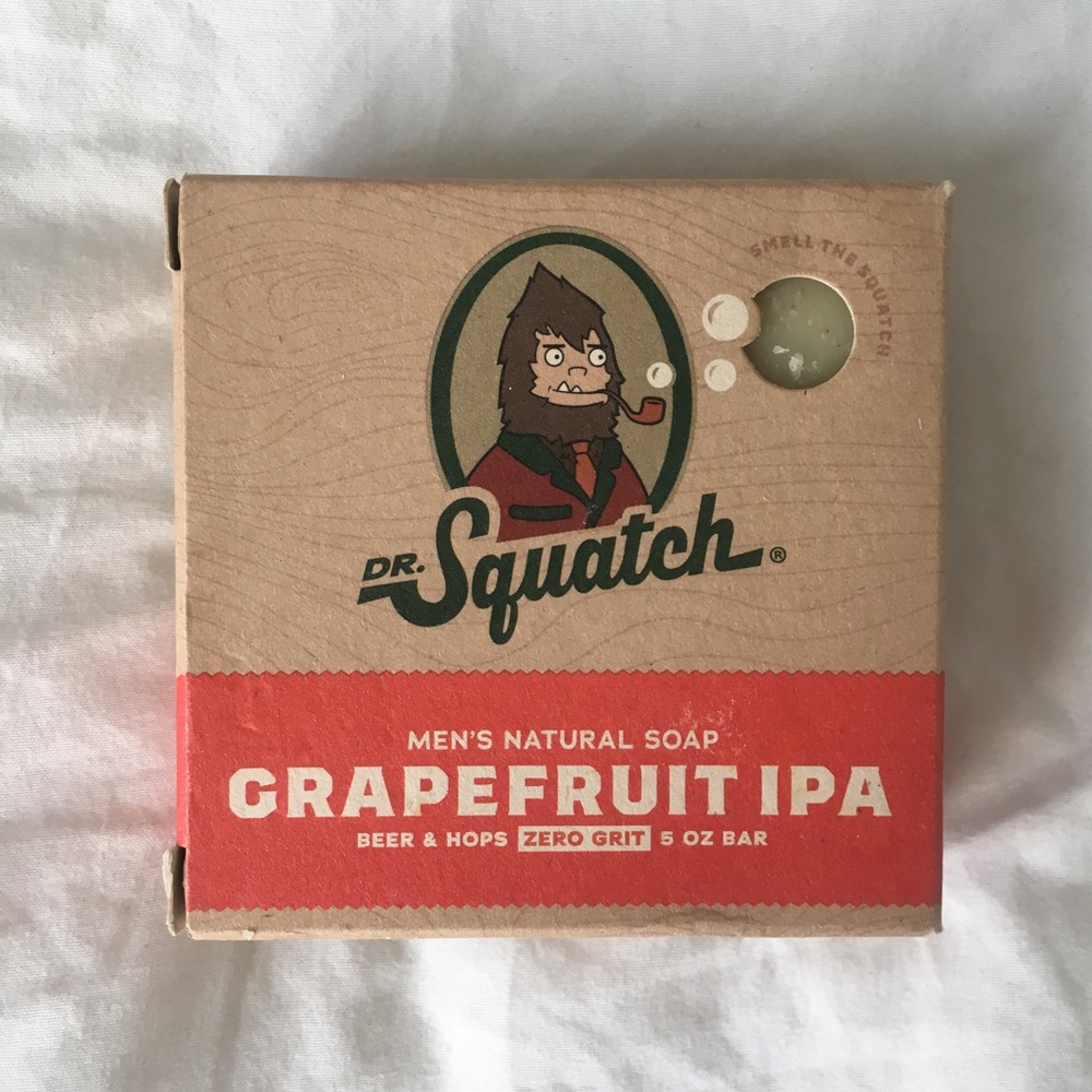 Dr. Squatch Men's Natural Soap GRAPEFRUIT IPA Beer & Hops Zero Grit 5oz Bar